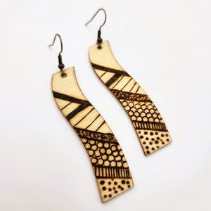 2/$30 SALE Wooden Dangle Earrings - Handmade & Lightweight